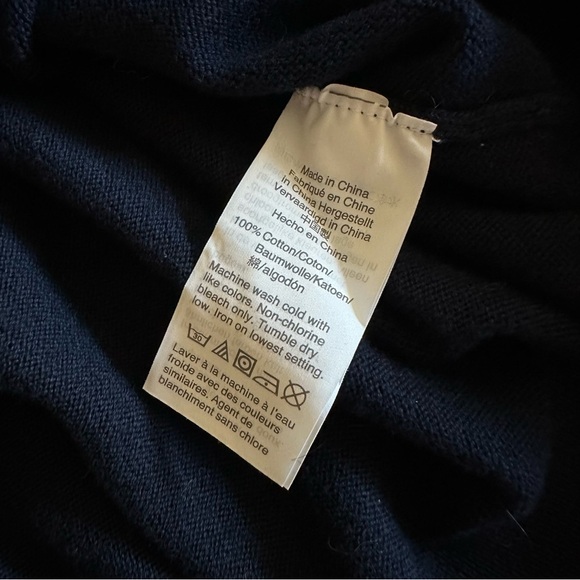 J.Crew Mens Navy Blue 100% Cotton Half Zip Sweater Size Large-B35 - Picture 7 of 10